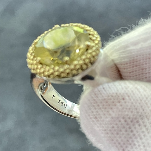 Lagos Caviar 925 & 18k Gold Lemon Citrine Cocktail Ring 6 - Picture 2 of 10